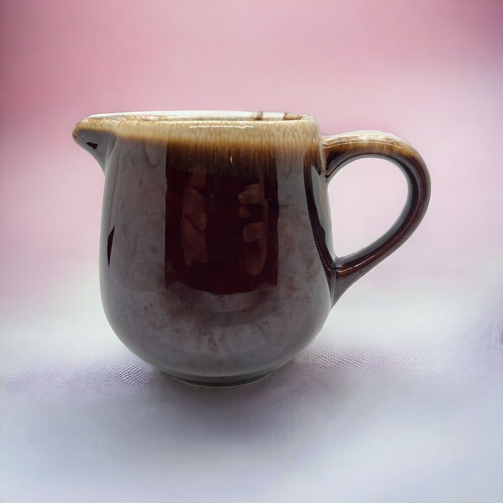 McCoy USA Pottery #7020 Brown Drip Glazed Creamer Pitcher Syrup Vintage